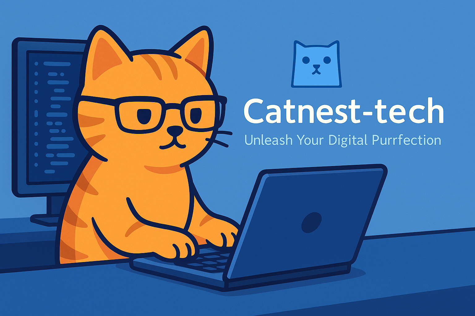 Cat coding illustration